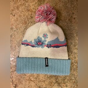 Patagonia girls Powder Town pom beanie OS